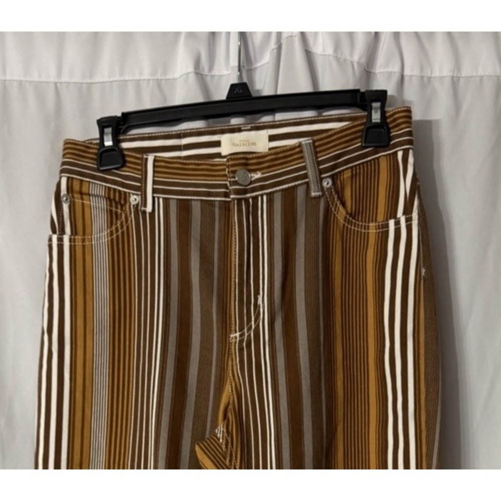 NWT Swedish Hasbeens Womens Designer Striped Flared Leg Jeans Size 28 EUC - Picture 2 of 10
